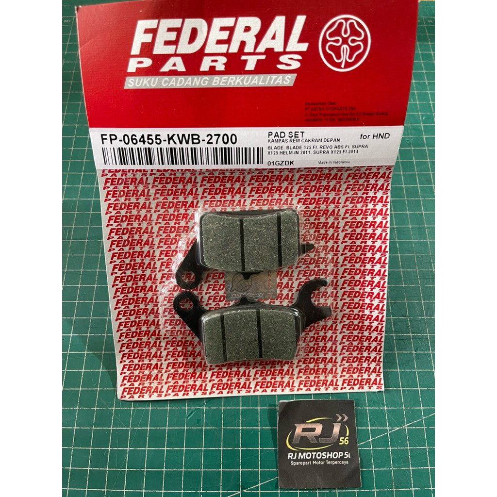 PAD SET / Kampas Rem Cakram Depan Blade, Blade 125 FI, Supra x 125 Helm-In 2011, Supra x 125 FI 2014