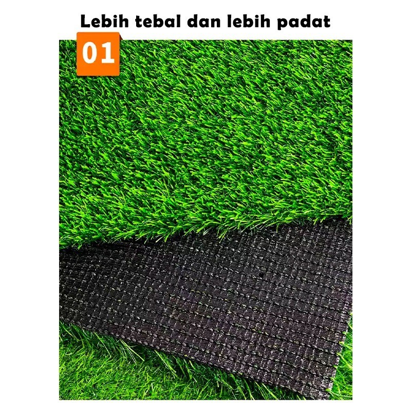 Terbaru Rumput Sintetis Lebar 2M Rumput buatan​​ Tahan Air Anti UV Rumput Sintetis Meteran Outdoor
