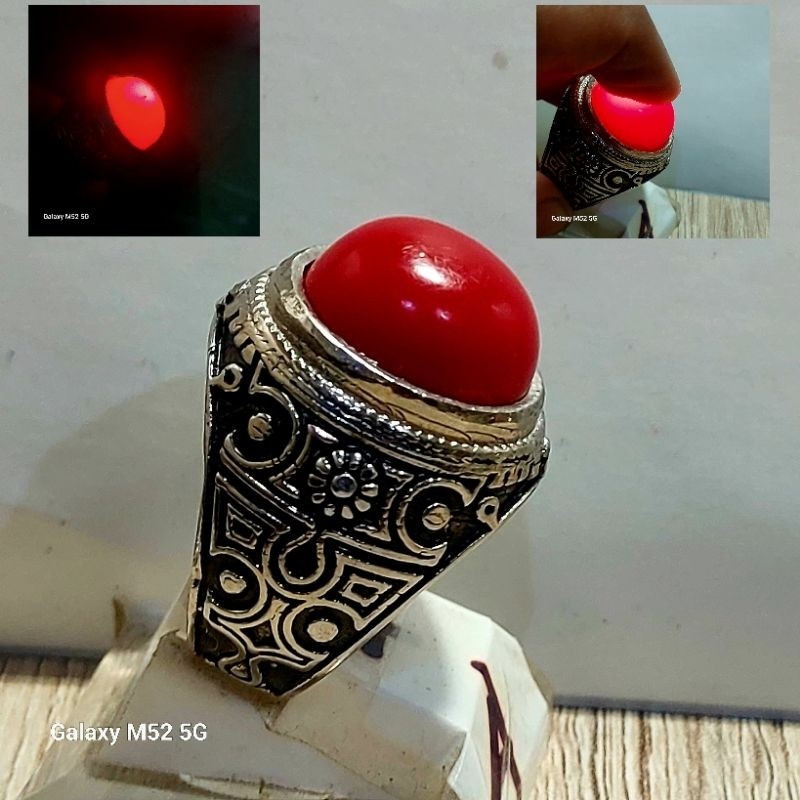 Cincin Merah Fosfor Air ring Alpaka super