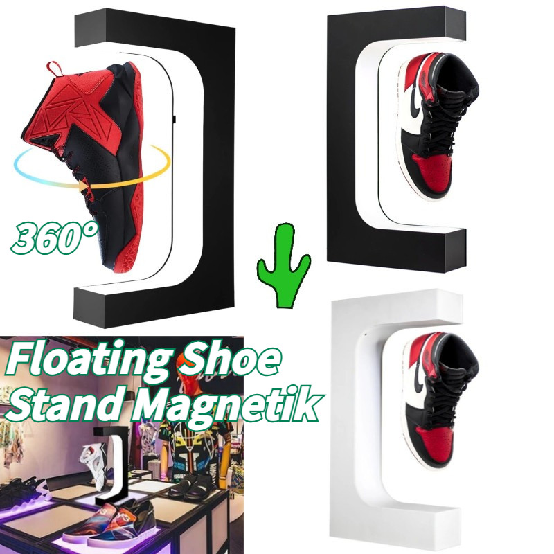 Levitating Lamp Magnetic Shoes Display 360 Degree Rotating Floating / Alat Display Sepatu Melayang B