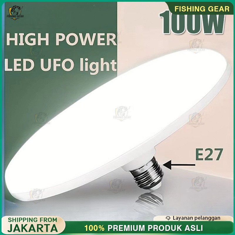 220V E27 Lampu LED Super Terang 20W 30W 40W 60W 100W UFO Lampu LED Lampu Meja Penerangan Putih Hanga