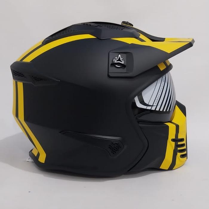 Helm JPX FullFace JPX MX 726 R MOTIF (Ongkir 2 kilo) - 04MarzBkdofyllw, L