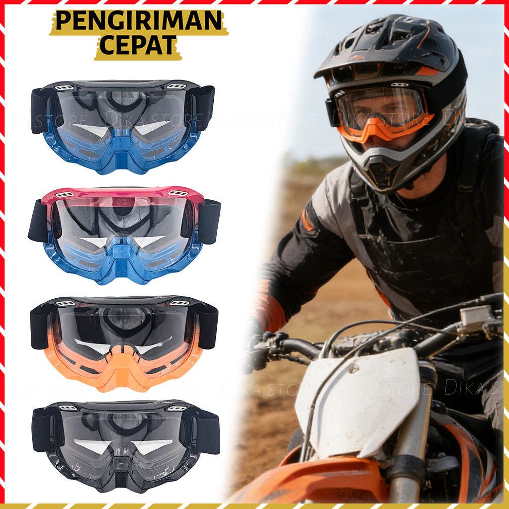 (wow05) Goggles Kacamata Motor Ski Google Motocross Trail Cross Anti Debu Pelindung Helm Enduro Trab