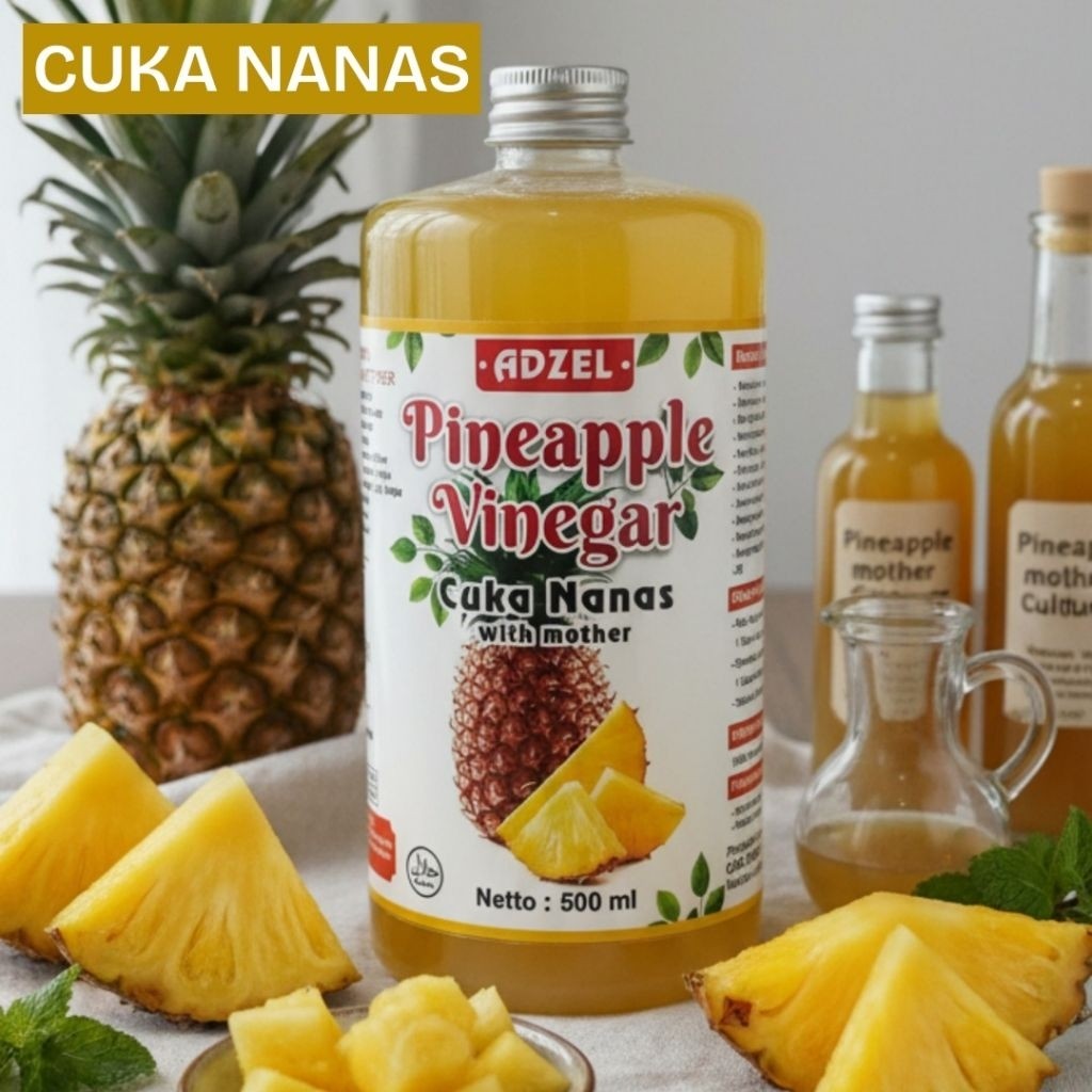 Cuka nanas 500 ml - cuka nanas original - cuka nanas murni - cuka nanas untuk diabetes - cuka nanas 