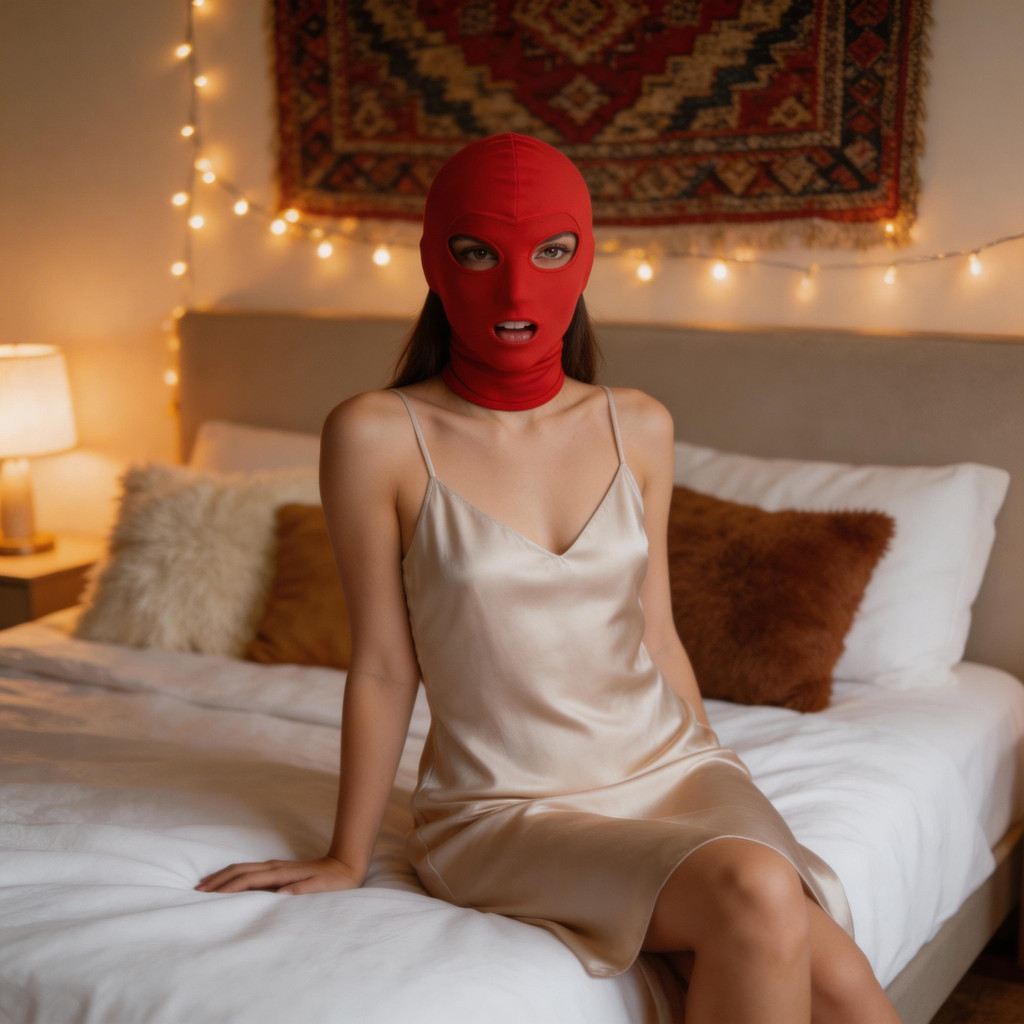 Sexy Open Face Mask Unisex Cosplay Hood Full Face Headgear with Eyes & Mouth Open for Halloween Part