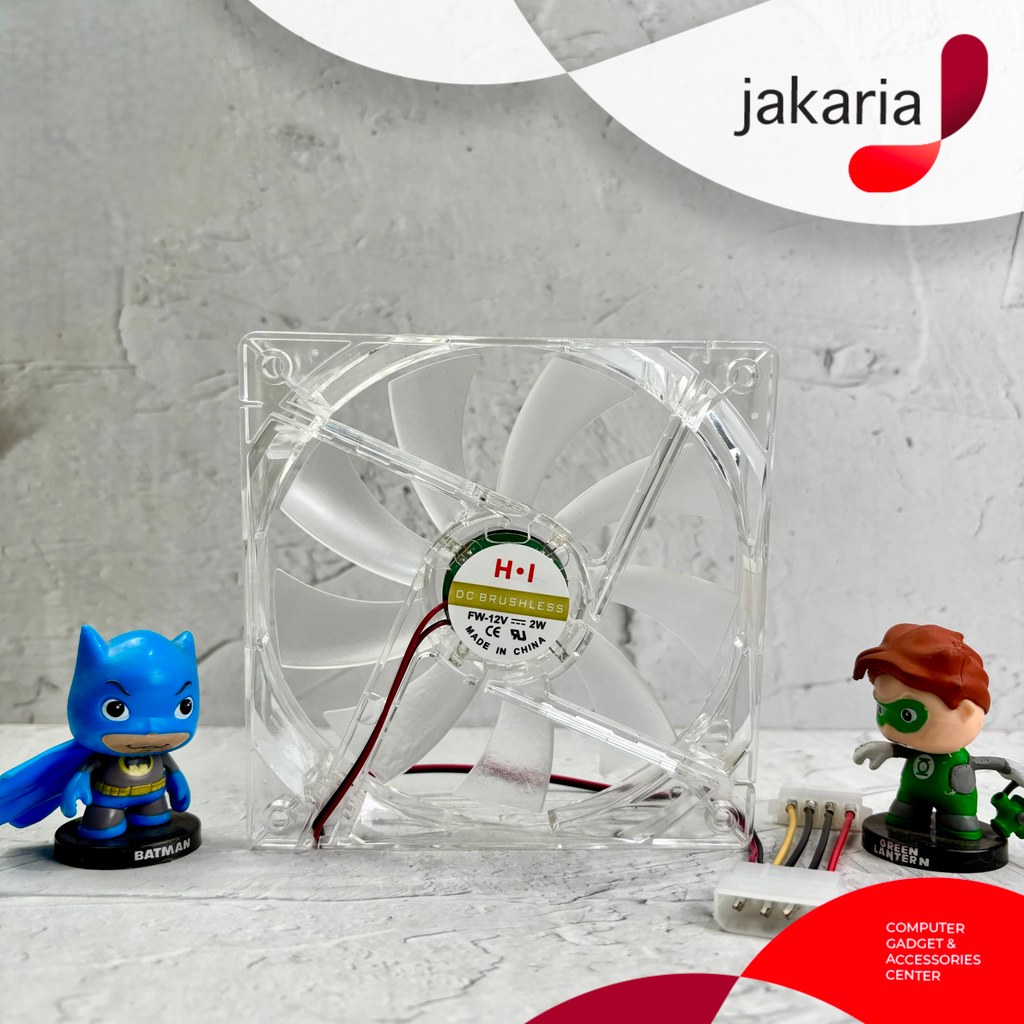 Fan Kipas Casing PC Transparan Lampu 12cm Kipas Fan Cooler Bening LED CPU Komputer 120mm 12 cm