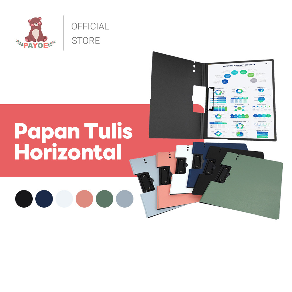 PAYOE Clipboard With Cover Folio Map folder A4 Simple Untuk Papan Ujian Multifungsi