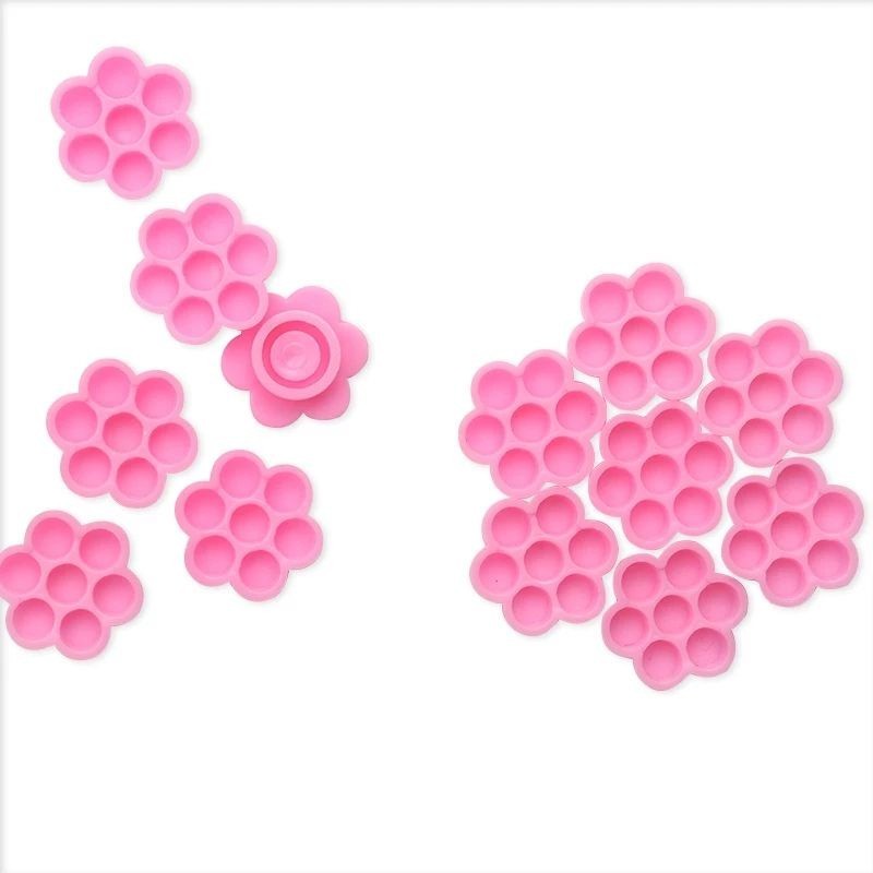 Promo Cup Glue Flower Shape Holder Russian Eyelash Extension Tatakan Lem Jade Stone Pallet Glue ring