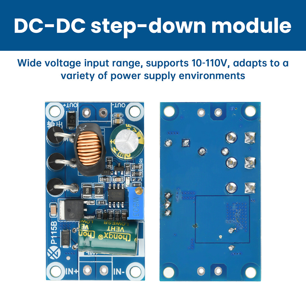 DC-DC Step-Down Module 10-110V to 4.5-47V 5A Adjustable Output Low Ripe Buck Converter Module