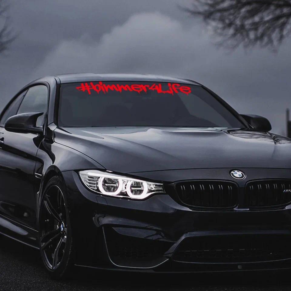 Bimmer For Life Car Windshield Stickers For BMW 3 4 5 X M All Models Front Rear Window Vinyl Film De