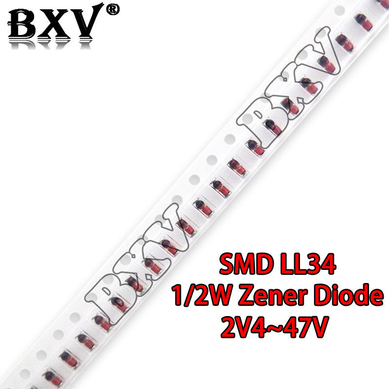 100PCS/LOT New 0.5W 1/2W Zener ode SMD ode ZMM5V1 ZMM3V0 3V3 3V9 4V7 5V1 7V5 8V2 10V 12V 15V 16V 18V
