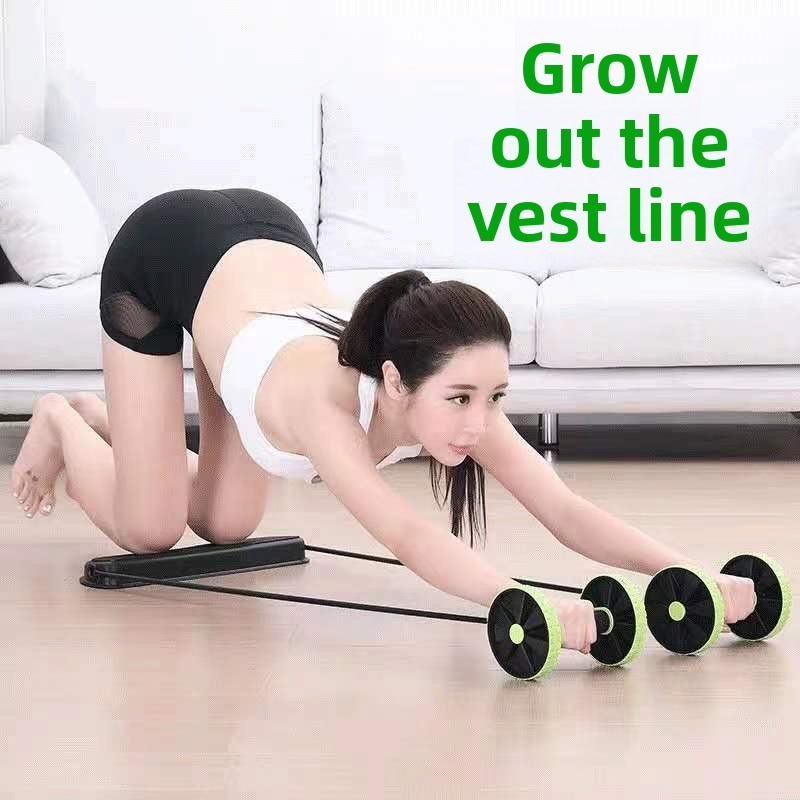 Abdominal Muscle Wheel Tension Rope Push Abdominal Professional Two-wheel Abdominal Reduction Exerci