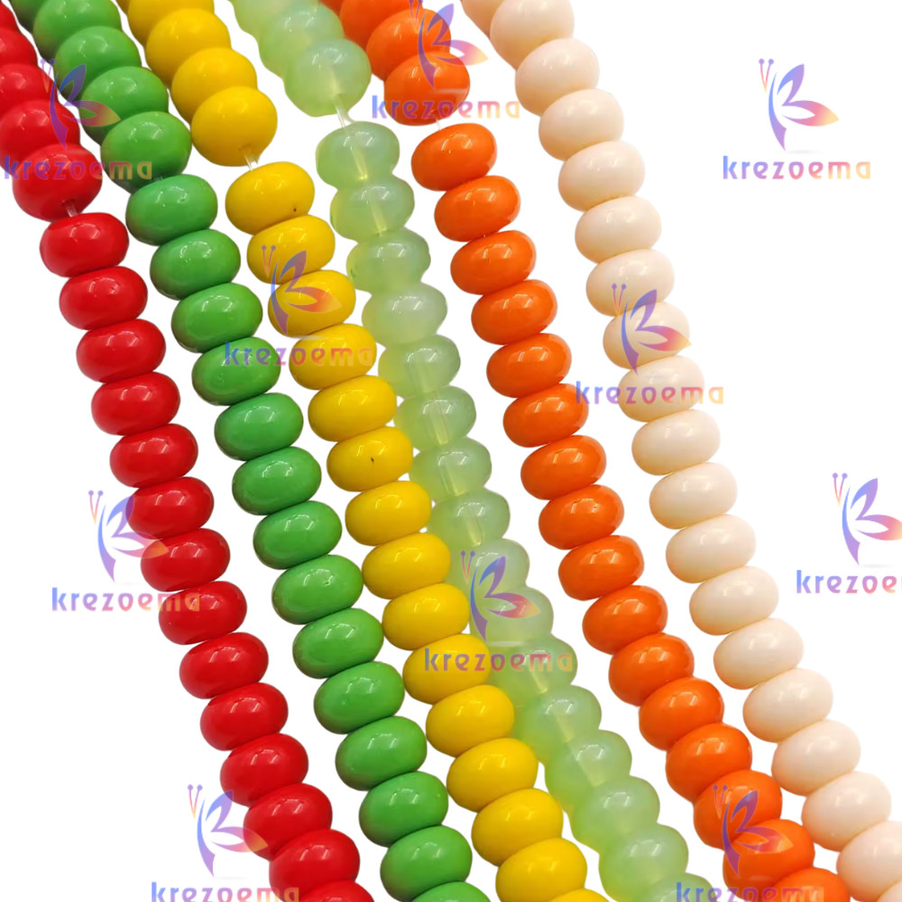 Mutiara glassbead oval  size 5x8mm Manik Batu oval Manik Manik Bahan Akrilik  Kaca Bagus Kilap