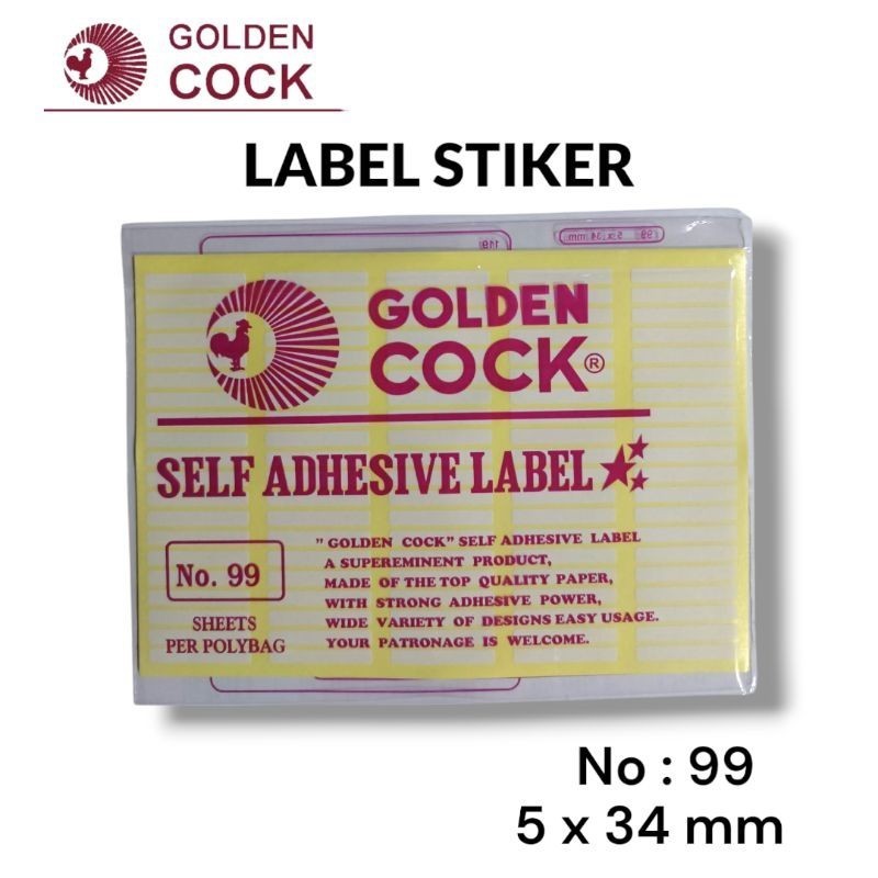 SMG LABEL STIKER HARGA MERK GOLDEN COCK NO 99 (PCS)