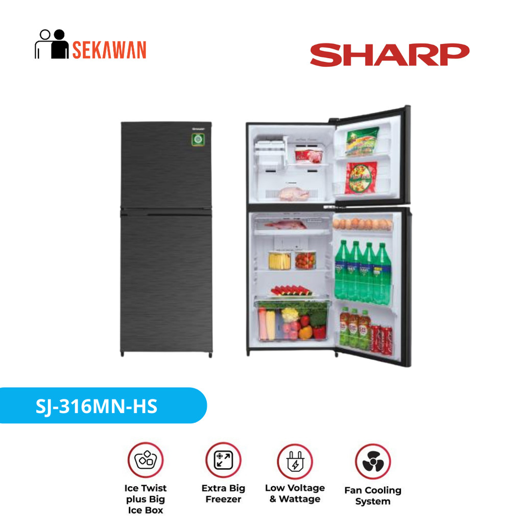 Kulkas SHARP 2 pintu SJ-316MNHS