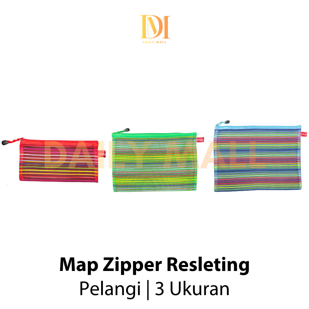 Map Zipper Resleting Pelangi A6 A4 B4 3Ukuran /  Zipper Bag Resleting Pelangi A6 A4 B4 3Ukuran