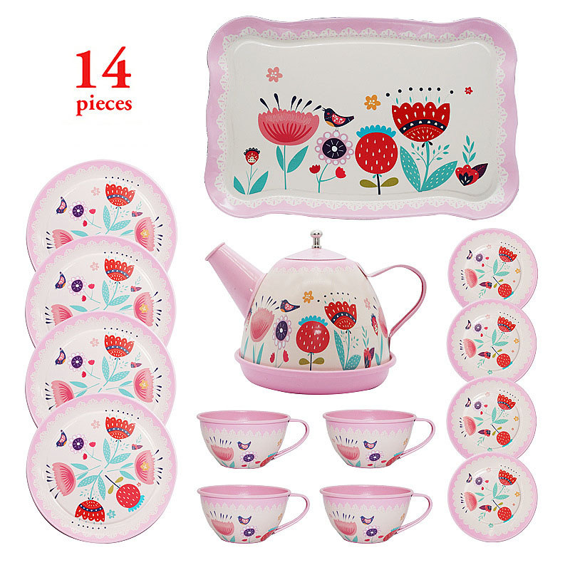 Simulation Tea Set Teapot Kiten Afternoon Tea Pretend Play Toy Afternoon Tea Play Game Early Educati