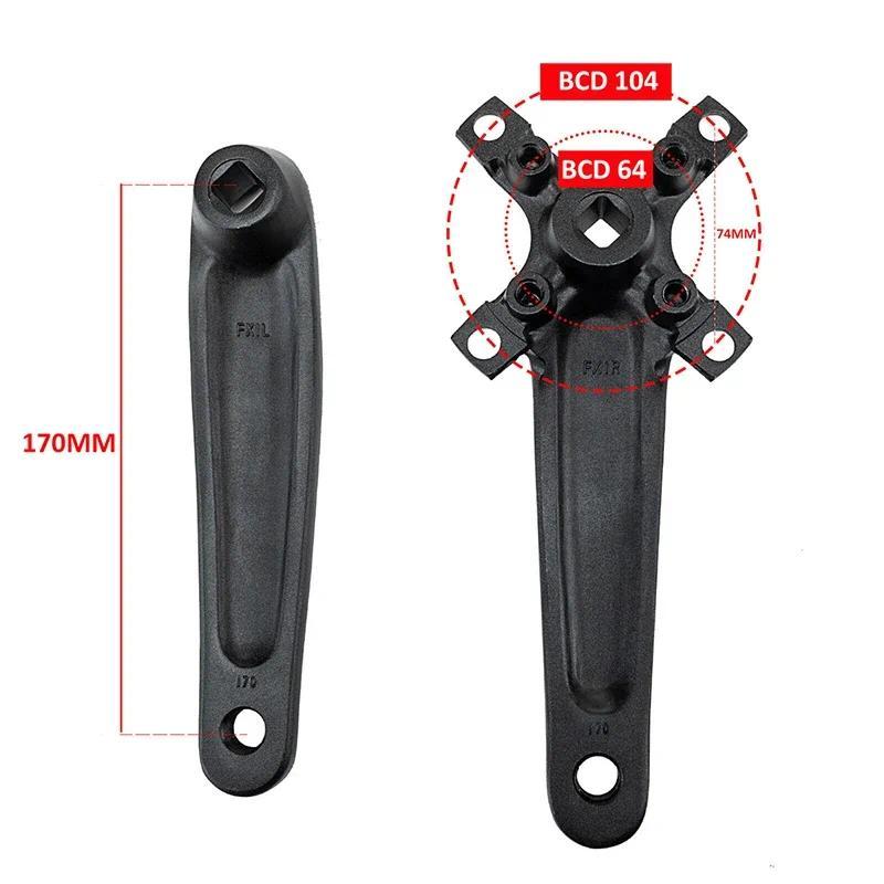 BUCKLOS 2*10 Speed Bicycle Crankset 104/64BCD Double Speed MTB Crankset Ultralight Square Hole Crank