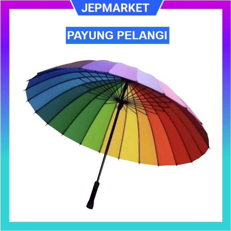 Payung Pelangi Payung Rainbow /  Payung jumbo pelangi /  Payung Golf Warna Rainbow