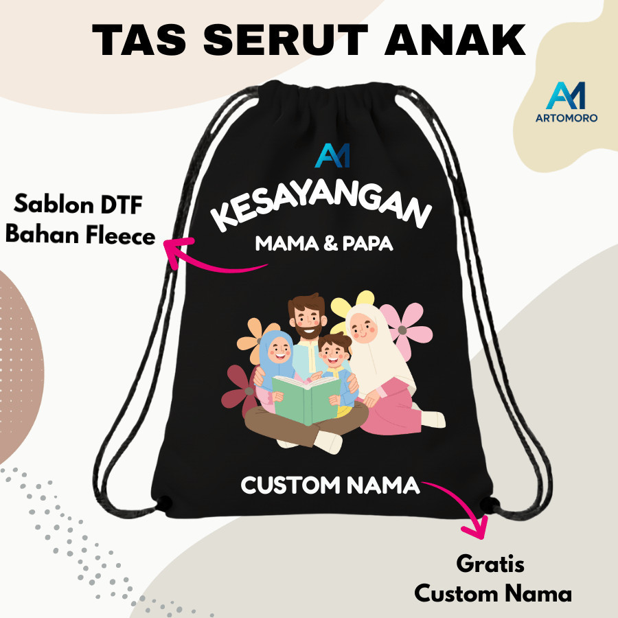 Tas Serut | Tas Serut | Tas Serut Cusom Nama | tas serutt Kesayangan Mama Papa Custom