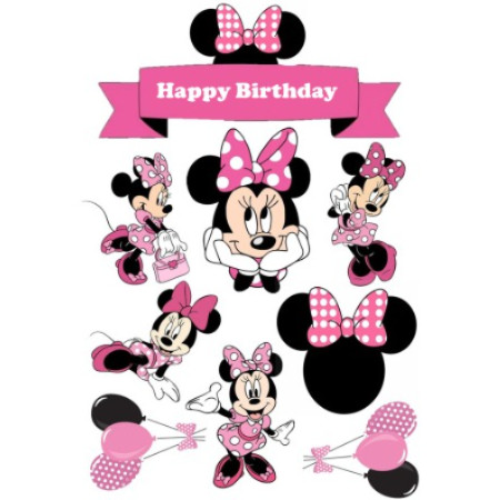 Part 2 | Topper MINNIE MOUSE Birthday Custom Nama/ Hiasan Cake Ultah Minnie Mouse