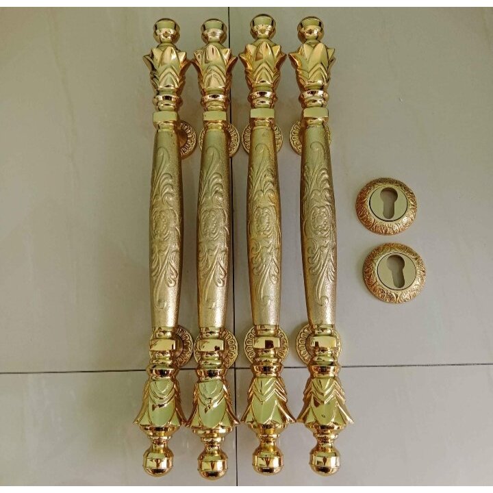 pegangan pintu kuningan mewah panjang 45cm handle pintu kuningan antik