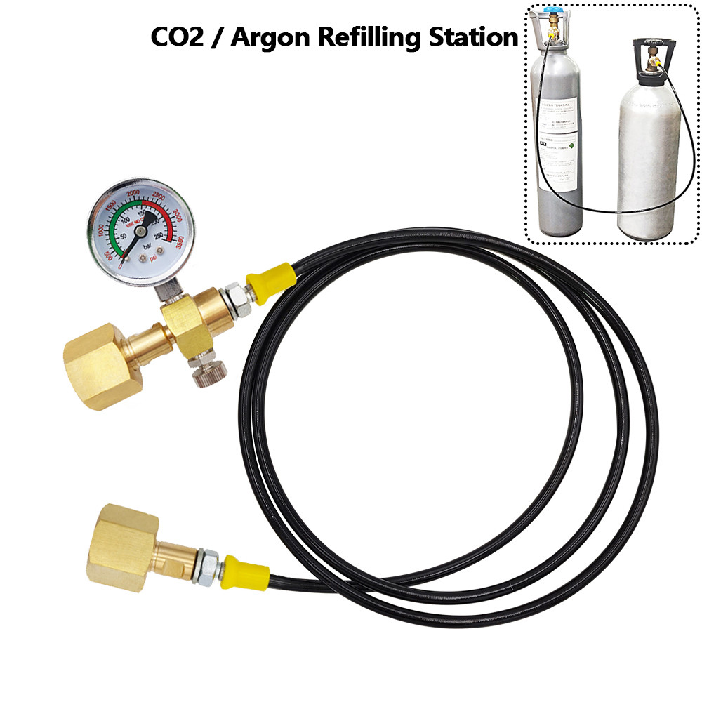 Refilling Station arging Adapter Transfer Nitrogen Argon CO2 From 40L Bottle To Small Weg Tanks G5/8