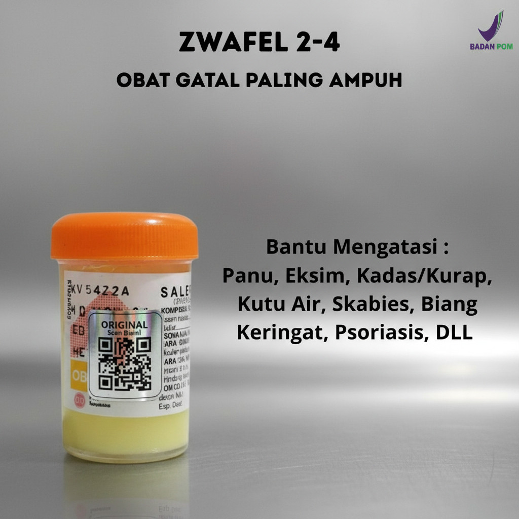 Salep Zwafel 2-4 Original BPOM Obat Alergi Kulit & Scabies Salep 24 Gatal Selangkangan Panu Kadas QR