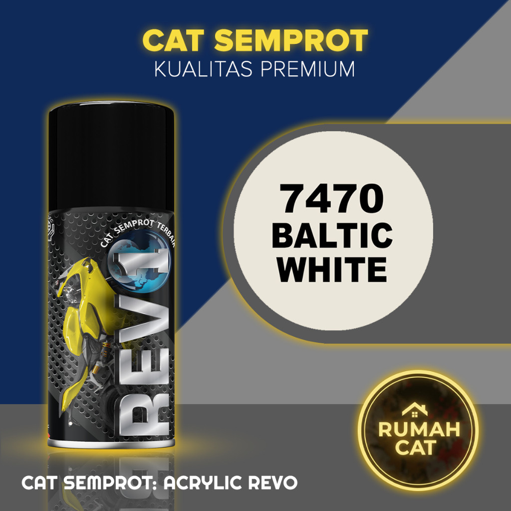 Cat Semprot Acrylic Revo Baltic White / Putih Susu 7470 - Pilok Pilox Akrilik