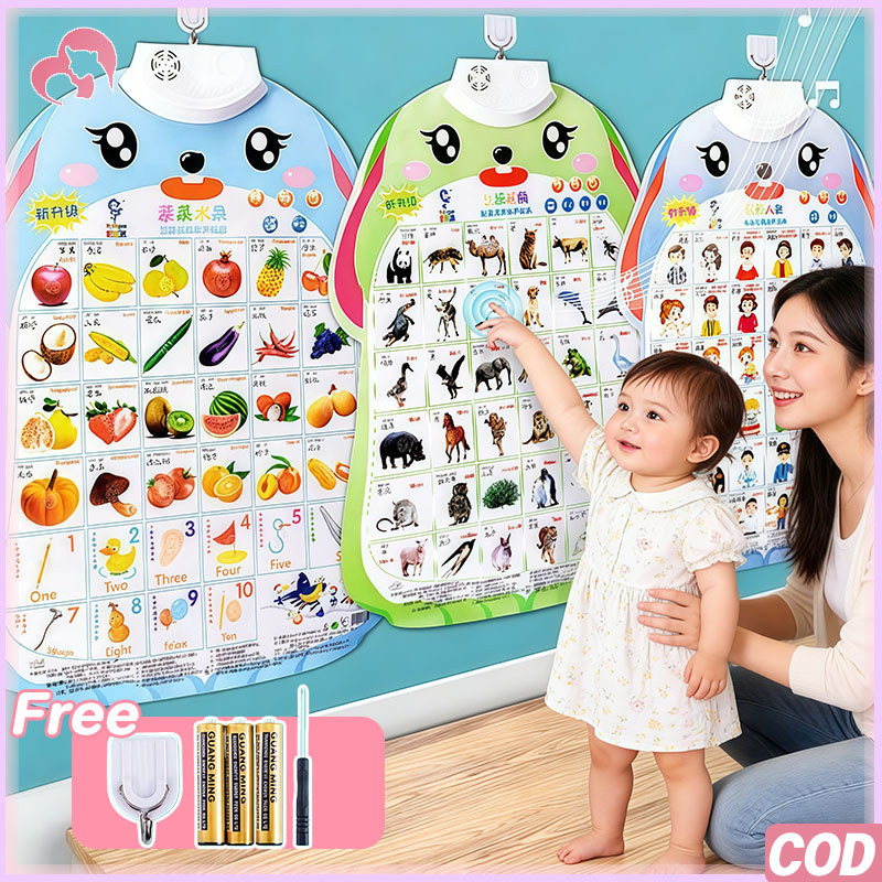 Dinding Audio Pembelajaran Bayi Mainan Pembelajaran Pendidikan Dini Anak Poster Belajar Gantung ABC 