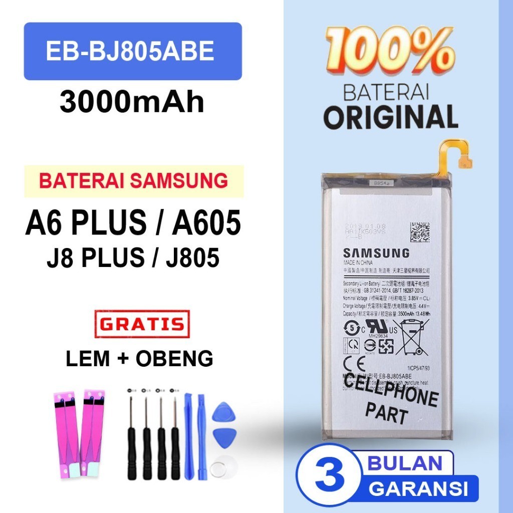 Baterai EB-BJ805ABE FOR SAMSUNG A6 PLUS / A605 / J8 PLUS / J805 - Batre Batrai Batray Batere Battery