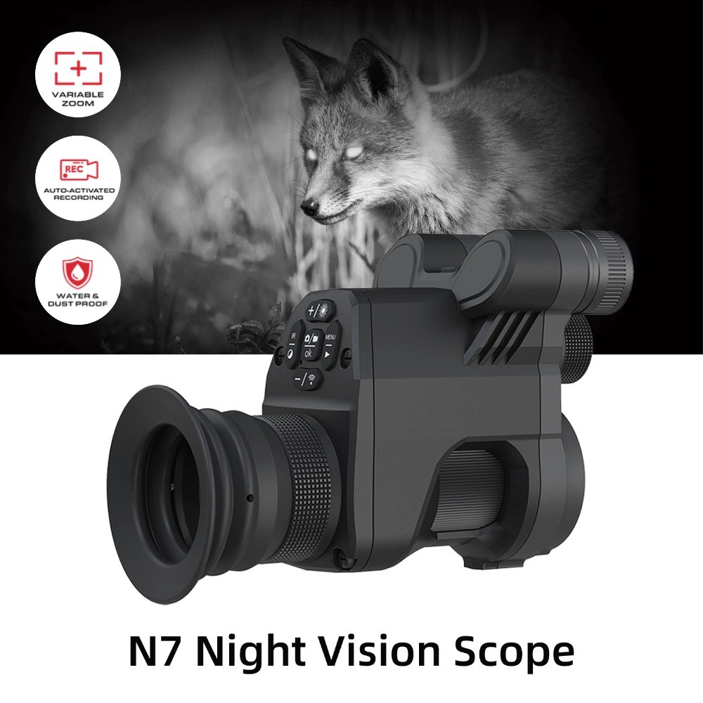 OWLNV N7 Hunting Night Vision Rifle Scope IR 850nm Clipon Attachment Monocular WiFi 1080P gital Came