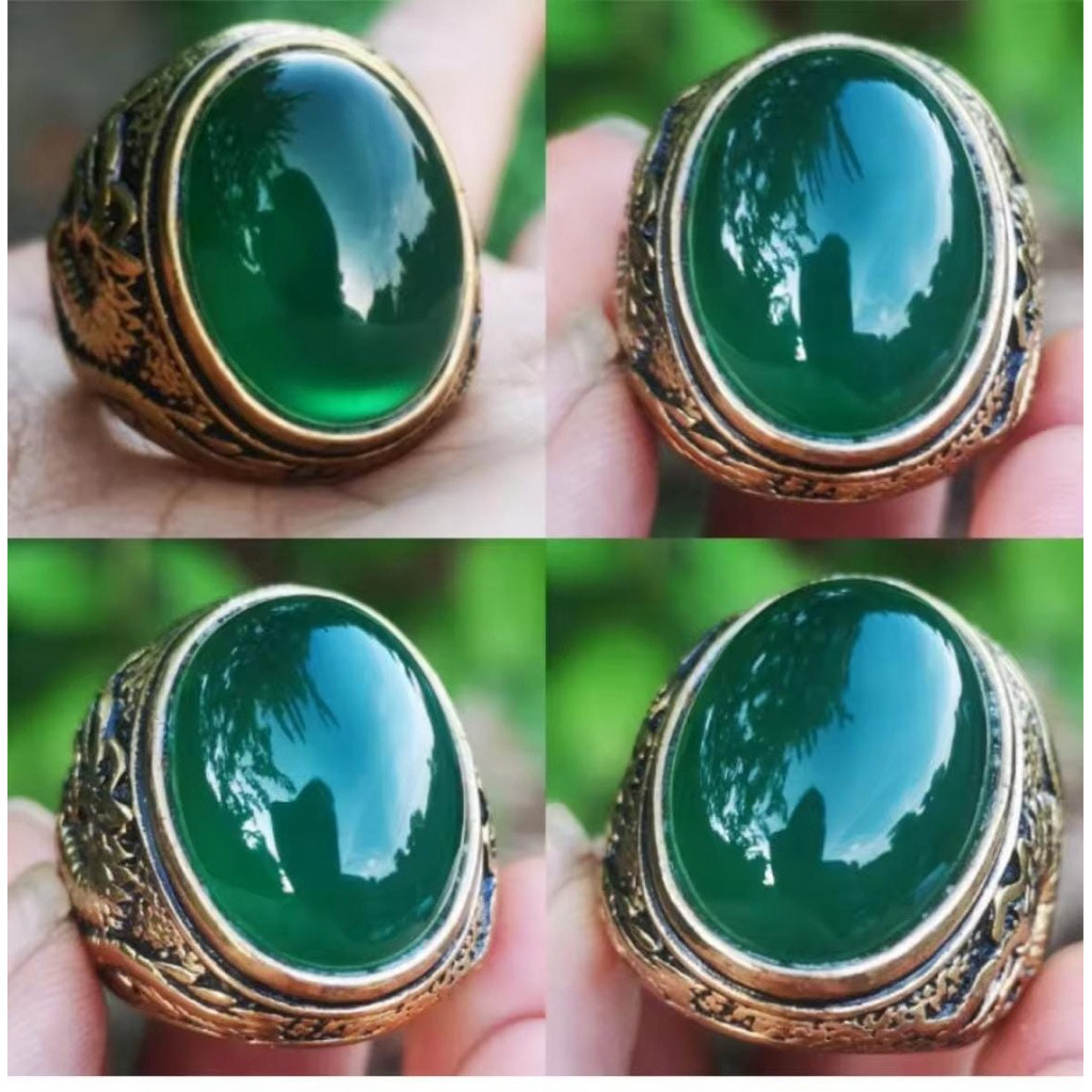 Cincin Batu Hijau Garut Natural hijau botol Super Hq 100%