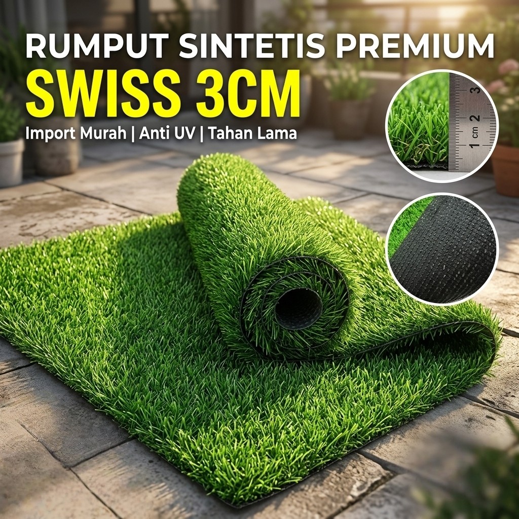 Rumput sintetis indoor dan outdoor Rumput plastik 30mm Rumput sintetis tidak beracun dan aman untuk 
