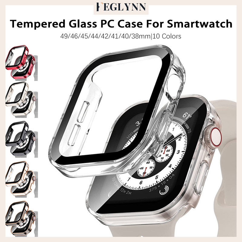 2 In 1 Tempered Glass PC Case for IWatch Ultra/SE 3 2 Apple Watch Series 11 10 9 8 7 6 49mm 46mm 45m
