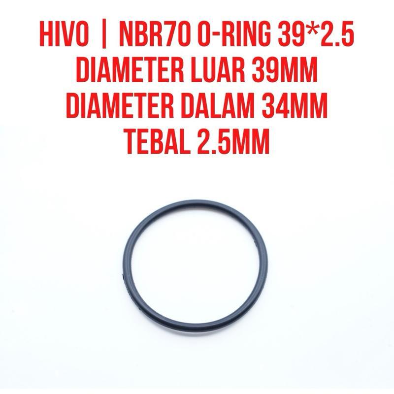 Oring 2.5x34 2.5*34 2.4 x 34 mm Seal Sil NBR70 Tebal 2.5mm Diameter Dalam 34mm Tahan Panas - HIVO Hi