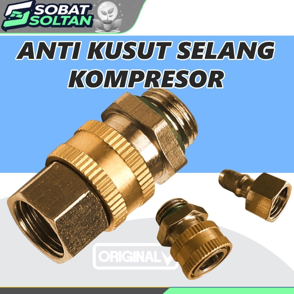 Anti kusut selang kompresor kuningan drat luar dalam 14mm