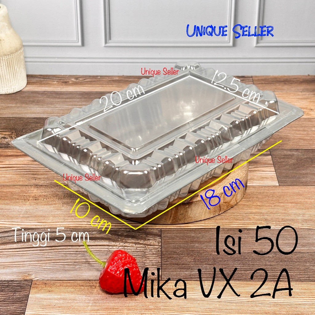 Mika 2A VIP Tebal isi 50 pcs Uk 20x12.5x5 cm / Mika Tempat Wadah Nasi Kuning Ayam Bakmi Bihun Ayam G