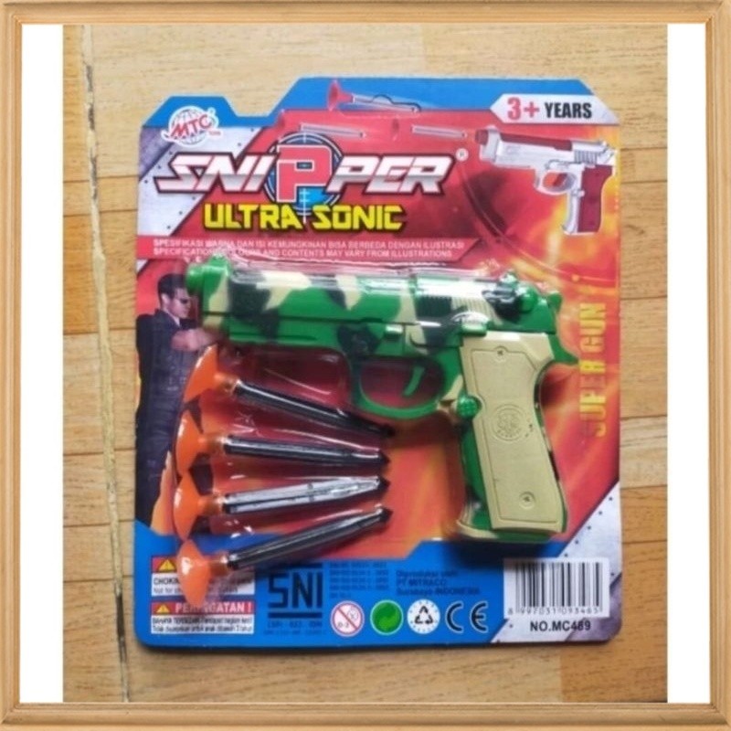 Bisa COD Mainan anak tembakan pistol karet nempel kaca sniper ultrasonic aman tidak bahaya bahan kar
