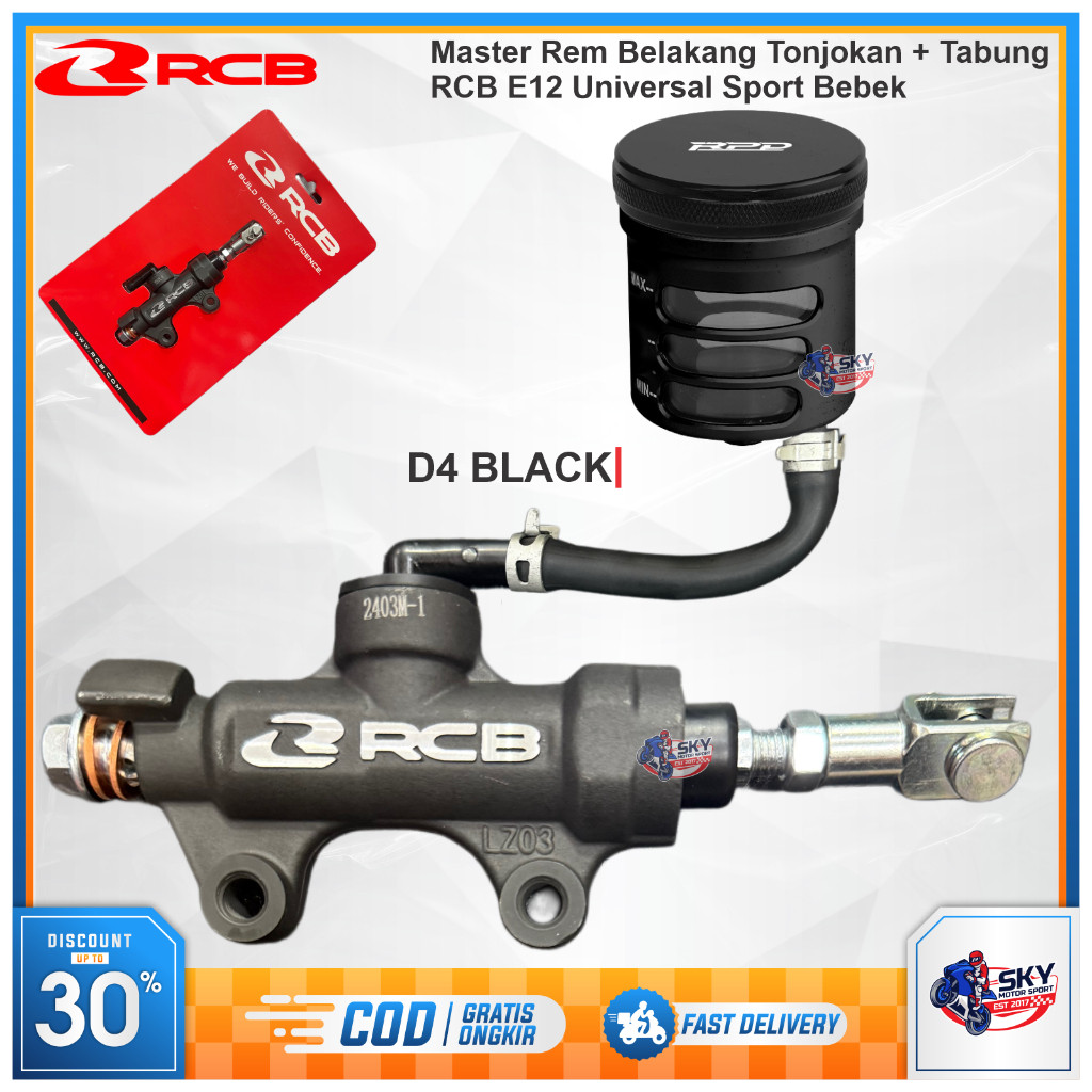 Master Rem Belakang Radial RCB + Tabung Minyak Tonjokan Universal Semua Motor Sport Bebek Original