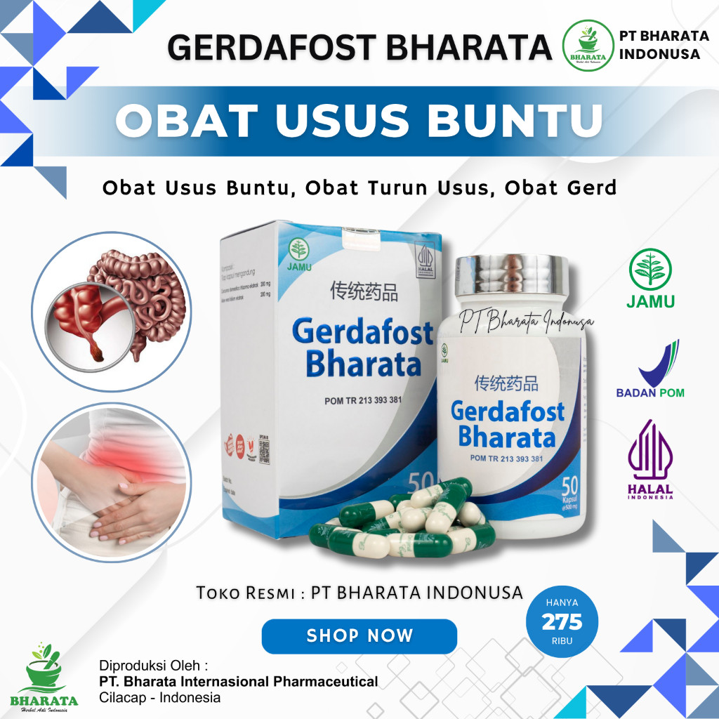 Obat Usus Buntu Ampuh GERDAFOST BHARATA Obat Turun Usus Obat Gerd Radang Usus Obat Asam Lambung