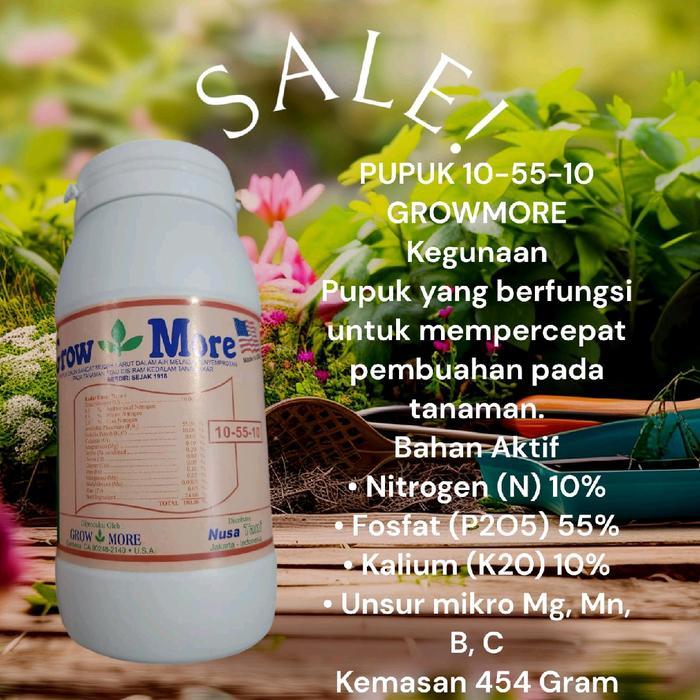 PUPUK GROWMORE 10-55-10 isi 454gram
