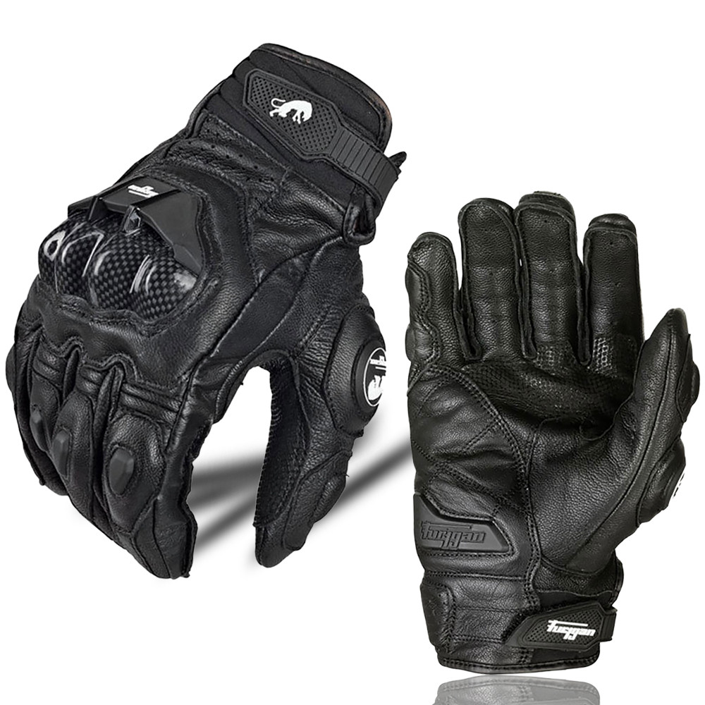 Furygan Motorcycle Leather Gloves Carbon Fiber Protective Gloves Men Motorbike Road Racing Glove Bla