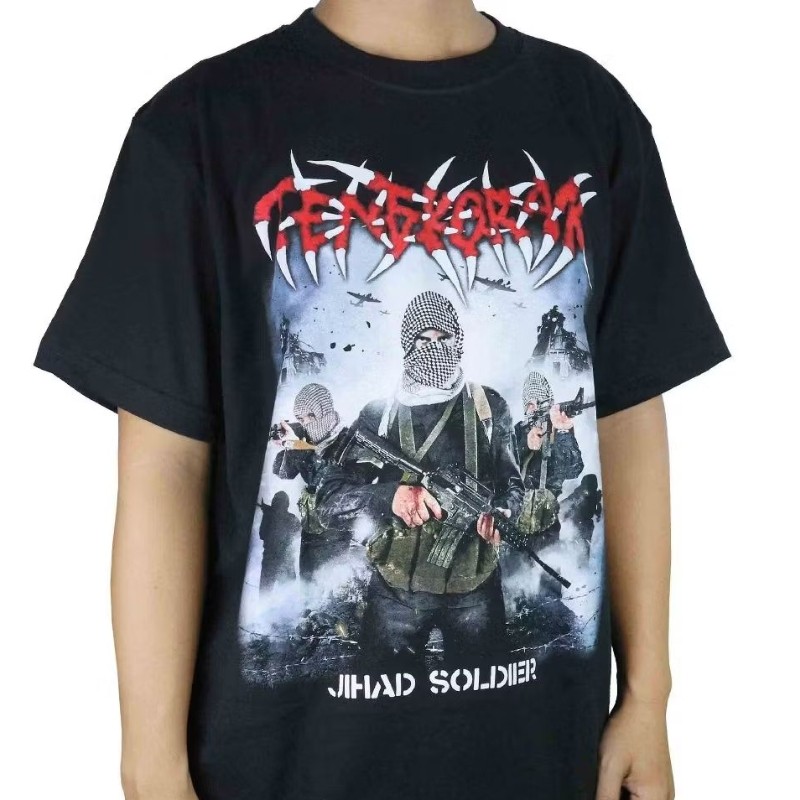 Tshirt Tengkorak  - Jihad Soldier Katun M-XXL Kaos Pria