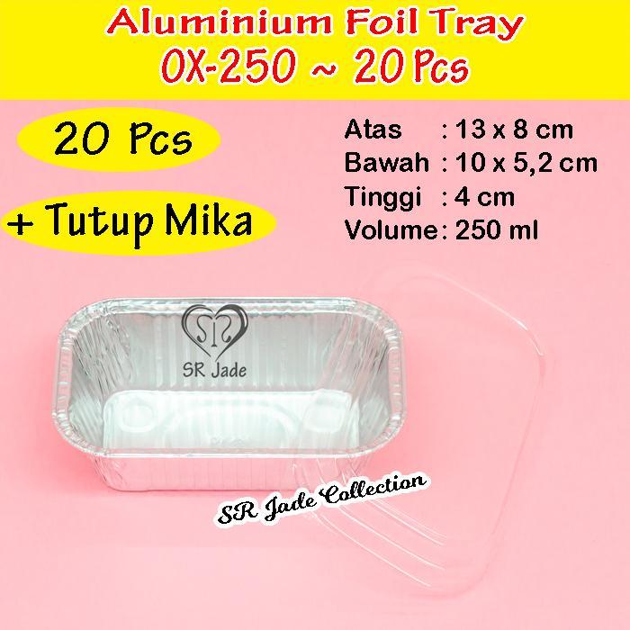 Aluminium Foil Tray OX250 Aluminium Foil Cup OX 250 OX-250 Tutup Mika - Tray+Tutup Mika