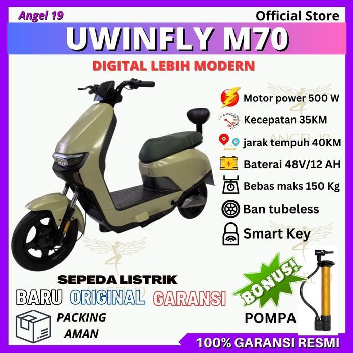 PROMO BIG SALE SEPEDA LISTRIK UWINFLY M70 LITHIUM - SEPEDA LISTRIK UWINFLY M70 SLA 500W SMART KEY ST