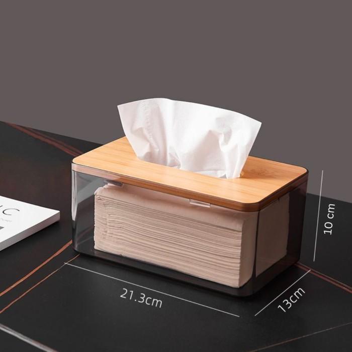Kotak Box Tisu Wadah Tissue Transparan Transparant Bening Plastik Aesthetic - TISU BESAR