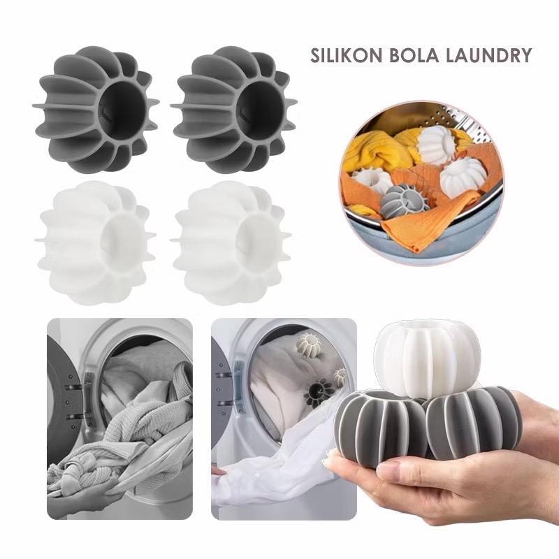 [3PC-ABU] Laundry Ball Bola Magic Sikat Pembersih Sillicone Perawatan Baju Celana Anti Kusut Loundry