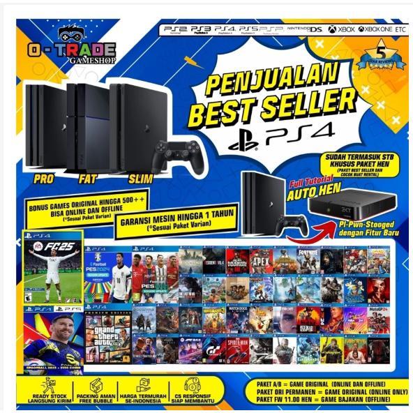 PLAYSTATION 4 PS4 FAT / SLIM / PRO HDD 500GB / 1TB BONUS FULL GAME BISA ONLINE