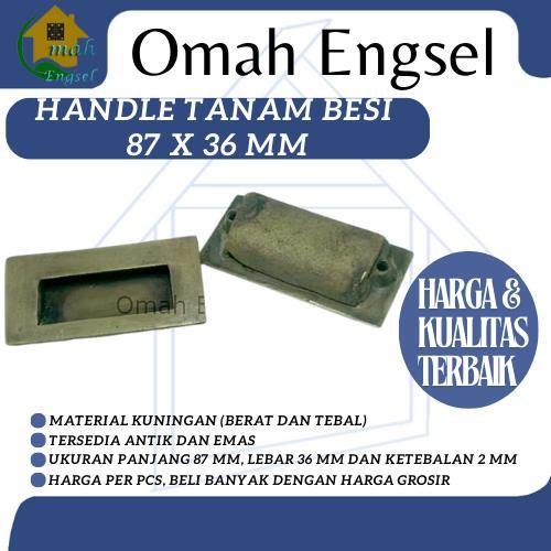 Gagang Pintu Handle tarikan laci kuningan antik 87x36 mm Gagang pintu lemari Handle tanam antik 8.7x